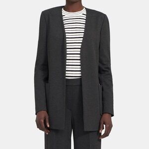 Theory Open-Front Gray Blazer in Stretch Knit
Size 0